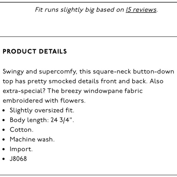 Madewell Embroidered Windowpane Square Neck Button Down Top Size X-Small - Picture 12 of 14